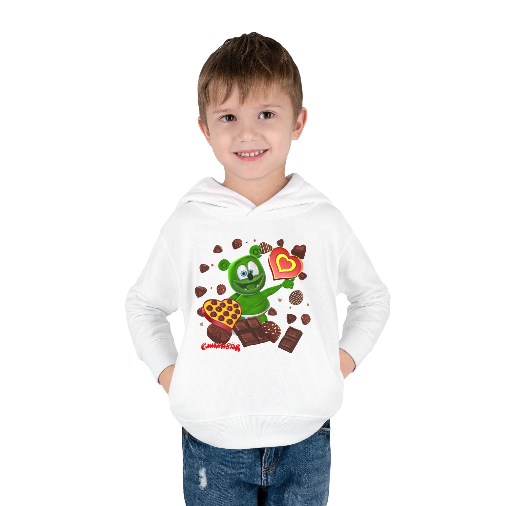 Toddler Fleece Hoodie, Gummy Bear Valentine's Day Celebration, Cute Kids Sweatshirt, Love Theme Pullover, Toddler Clothes, Children's