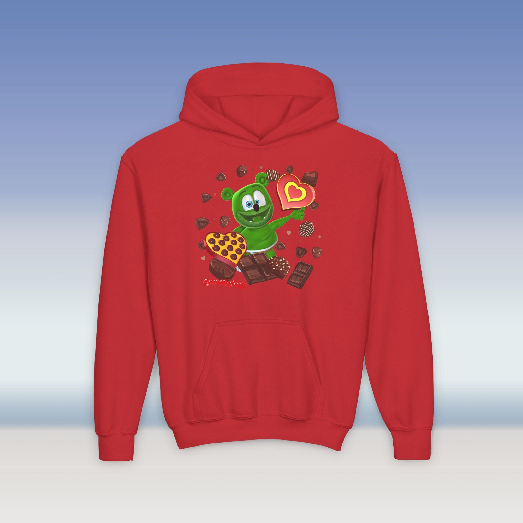 Valentine's Day Gummy Bear Hoodie, Youth Sweatshirt, Gift for Chocolate Lovers, Valentine's Day Sweatshirt, Gummy Bear Lover Gift, Kids