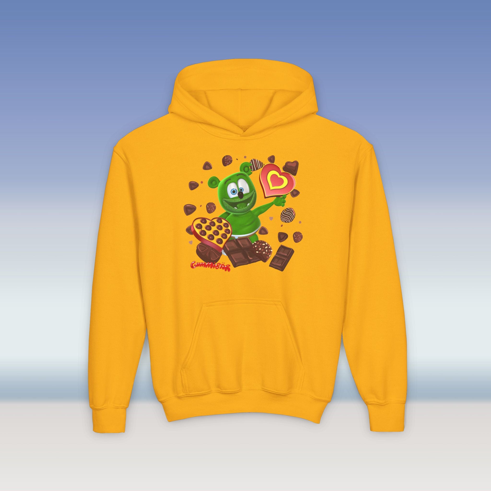 Valentine's Day Gummy Bear Hoodie, Youth Sweatshirt, Gift for Chocolate Lovers, Valentine's Day Sweatshirt, Gummy Bear Lover Gift, Kids