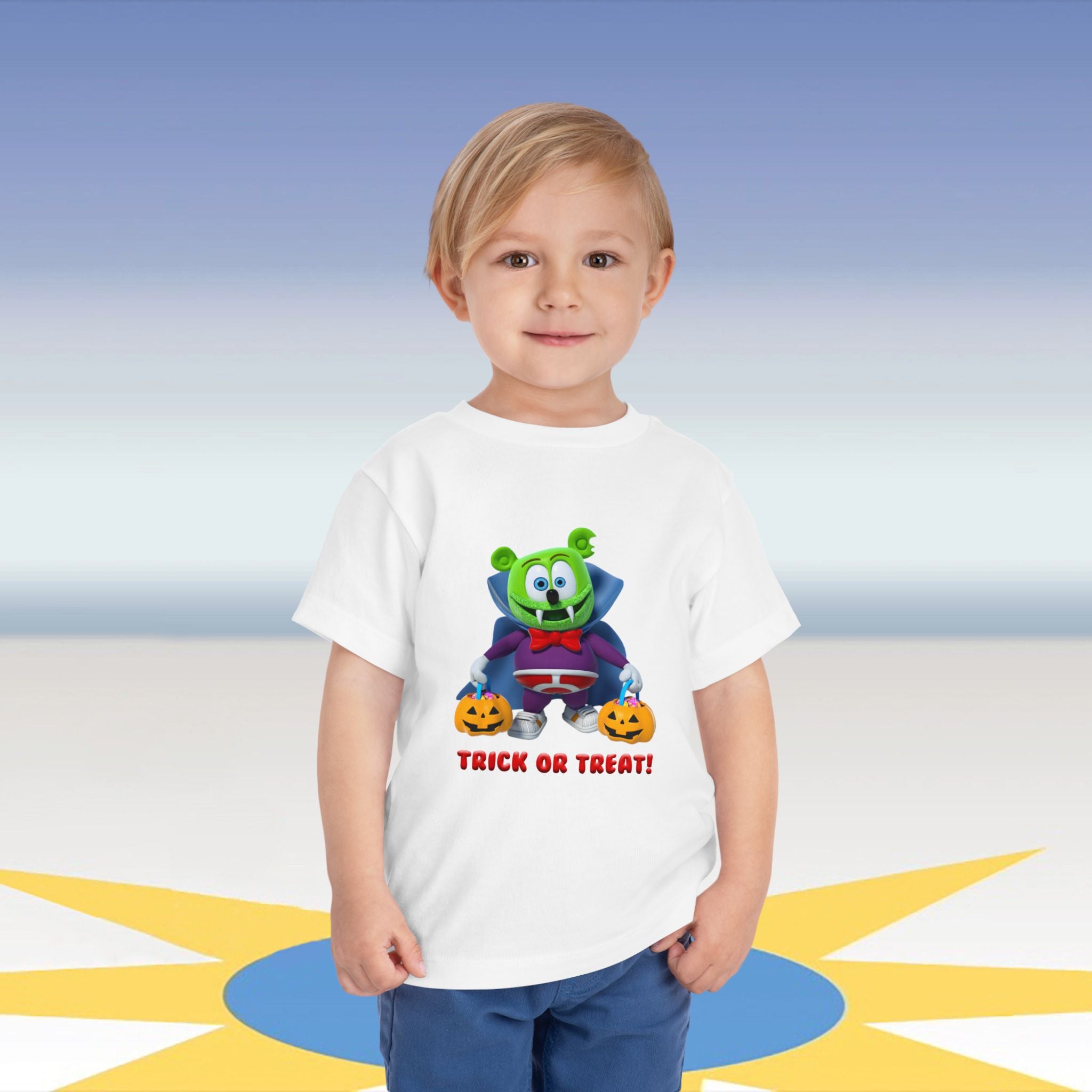 Gummibär Toddler Halloween Tee - Trick or Treat Graphic Shirt, Kids Costume Top, Halloween Party Apparel, Playtime T-Shirt, Cute Toddler Outfit