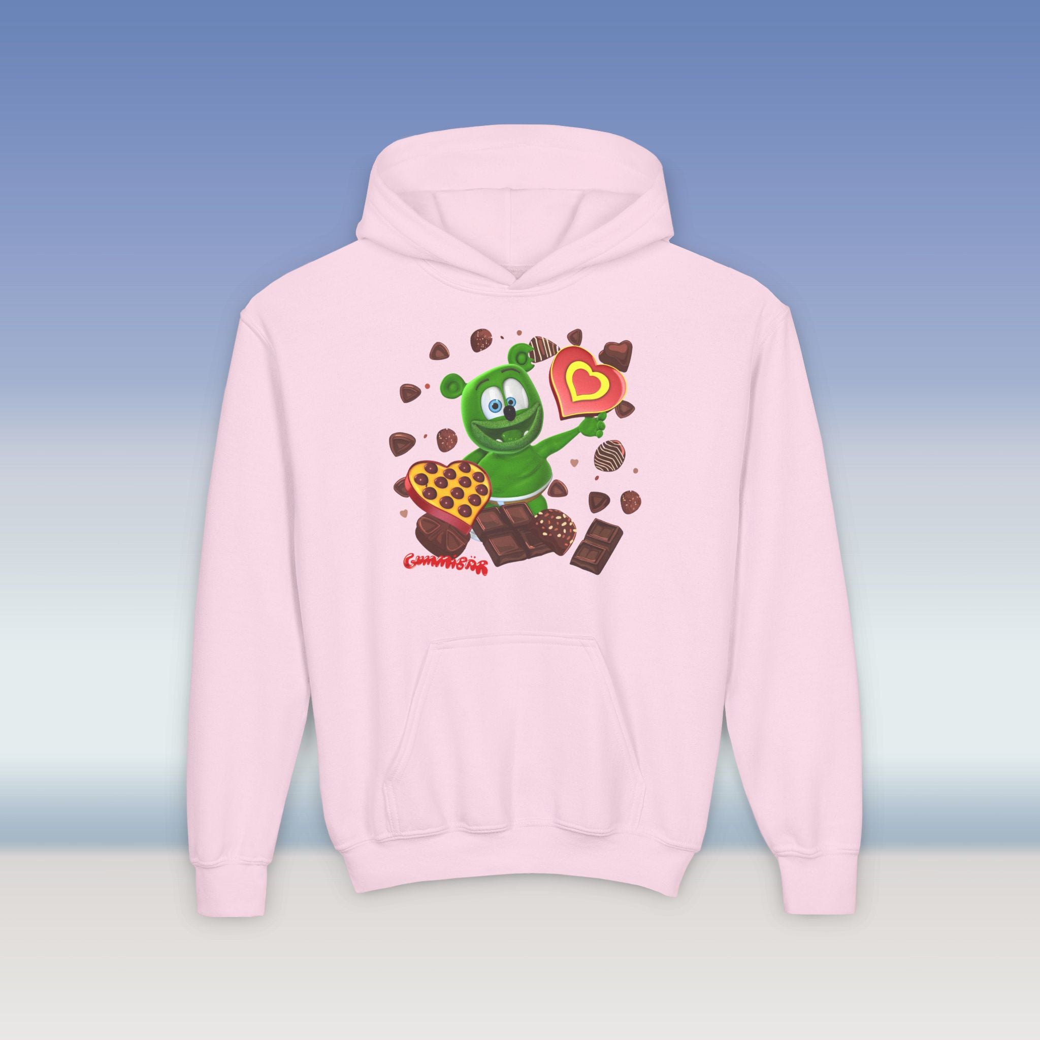 Valentine's Day Gummy Bear Hoodie, Youth Sweatshirt, Gift for Chocolate Lovers, Valentine's Day Sweatshirt, Gummy Bear Lover Gift, Kids