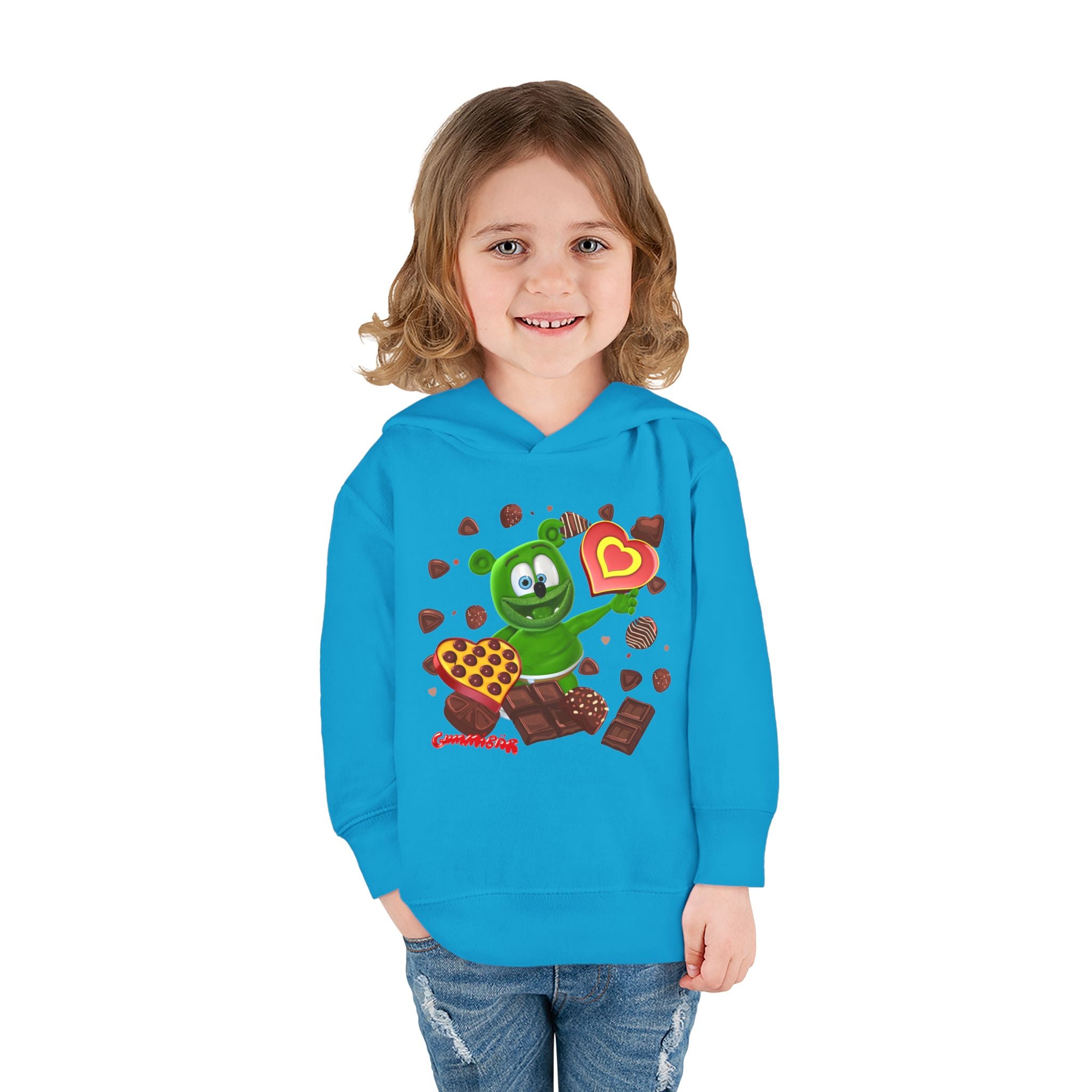 Toddler Fleece Hoodie, Gummy Bear Valentine's Day Celebration, Cute Kids Sweatshirt, Love Theme Pullover, Toddler Clothes, Children's