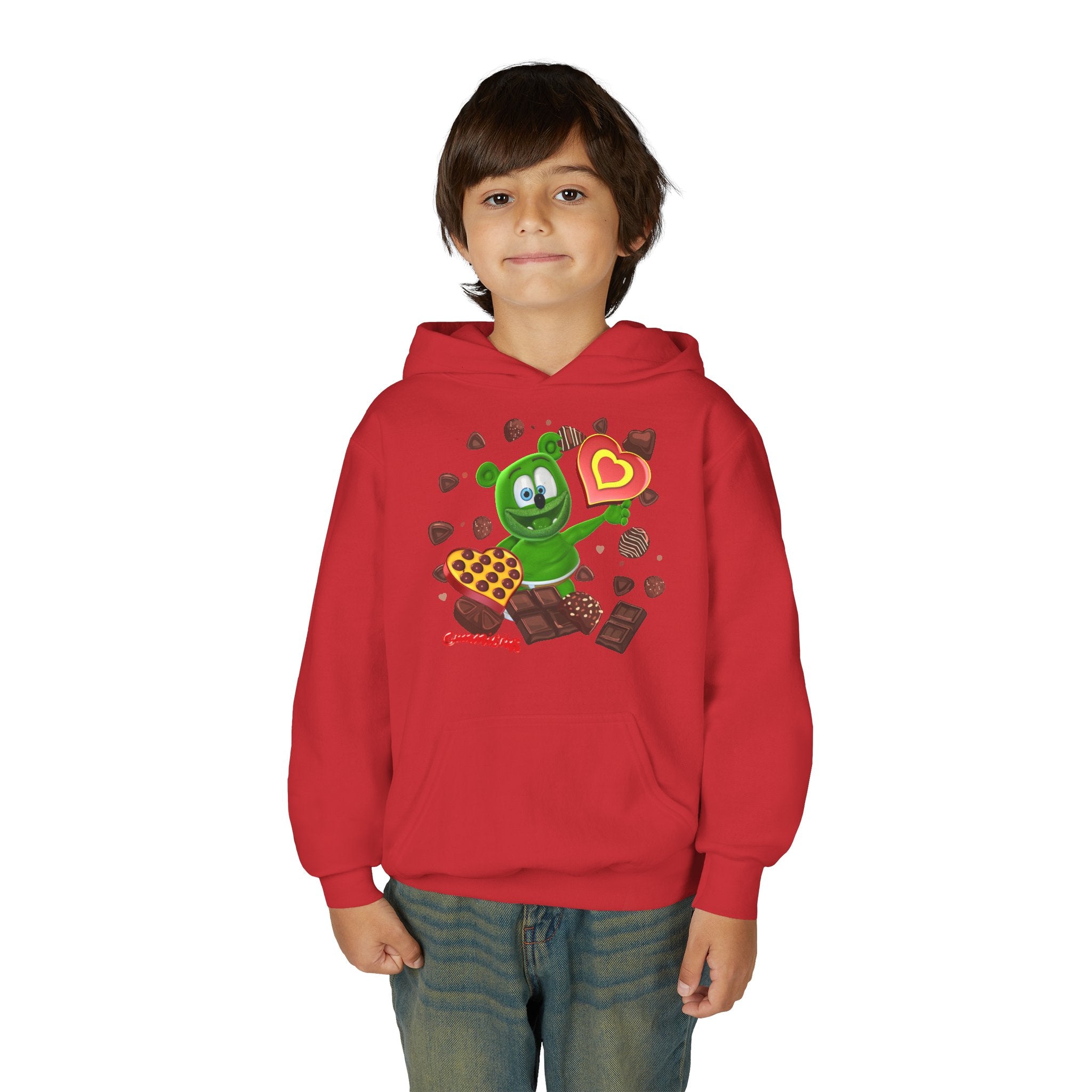 Valentine's Day Gummy Bear Hoodie, Youth Sweatshirt, Gift for Chocolate Lovers, Valentine's Day Sweatshirt, Gummy Bear Lover Gift, Kids