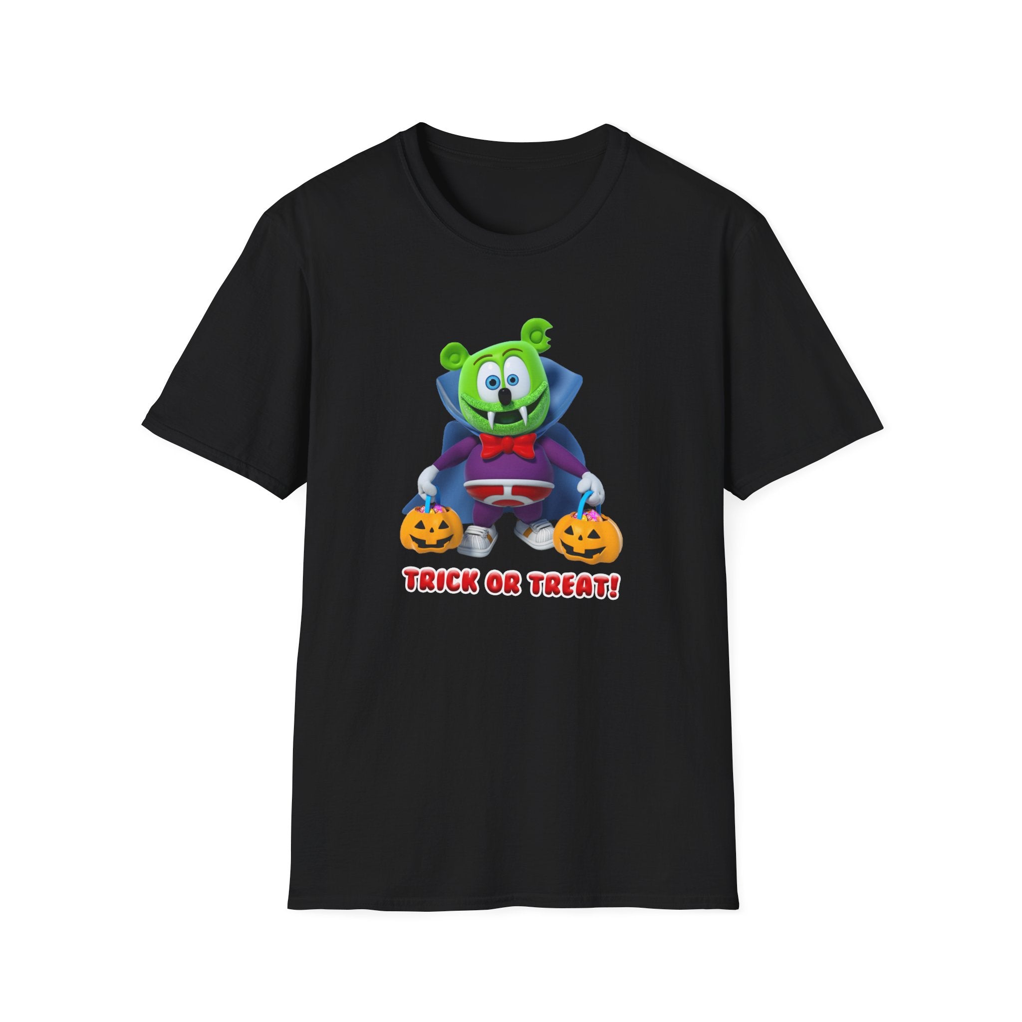 Gummibär Halloween Themed T-Shirt, Trick Or Treat Shirt, Unisex Softstyle Tee, Fun Halloween Apparel, Spooky Costume T-Shirt