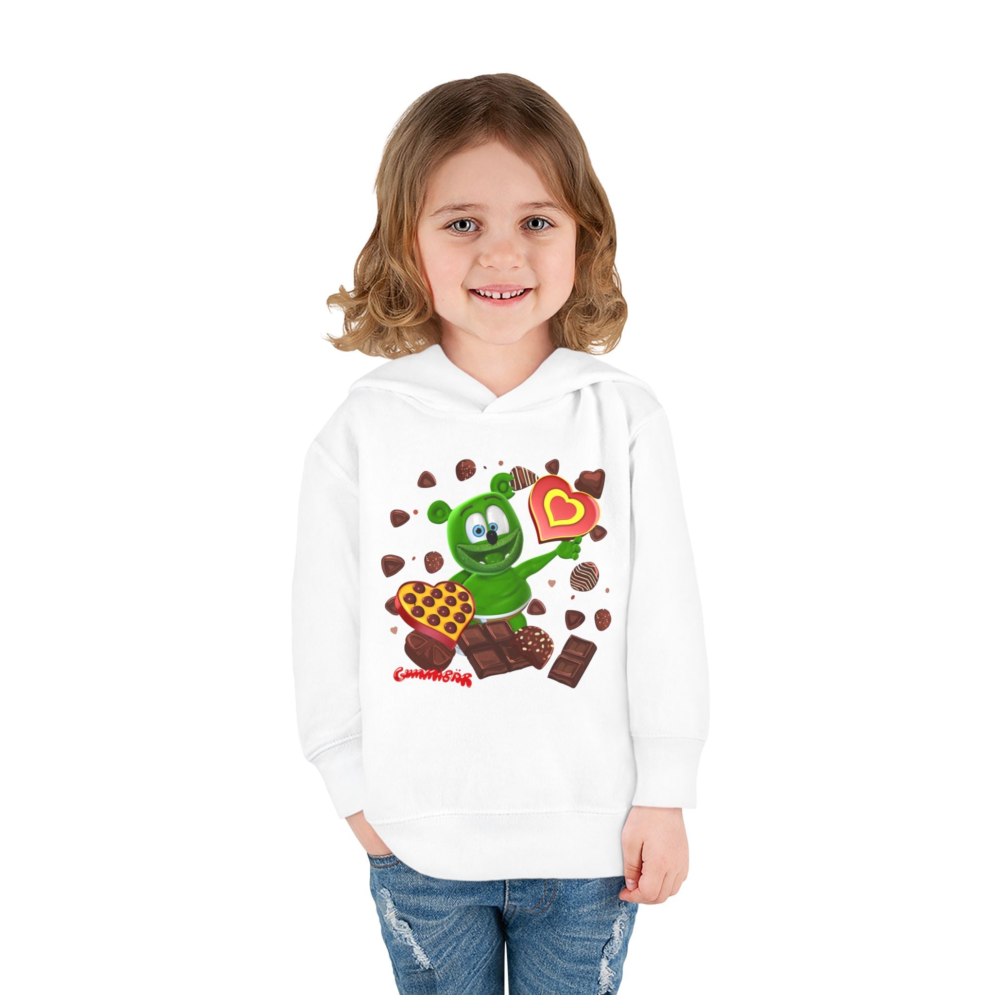 Toddler Fleece Hoodie, Gummy Bear Valentine's Day Celebration, Cute Kids Sweatshirt, Love Theme Pullover, Toddler Clothes, Children's