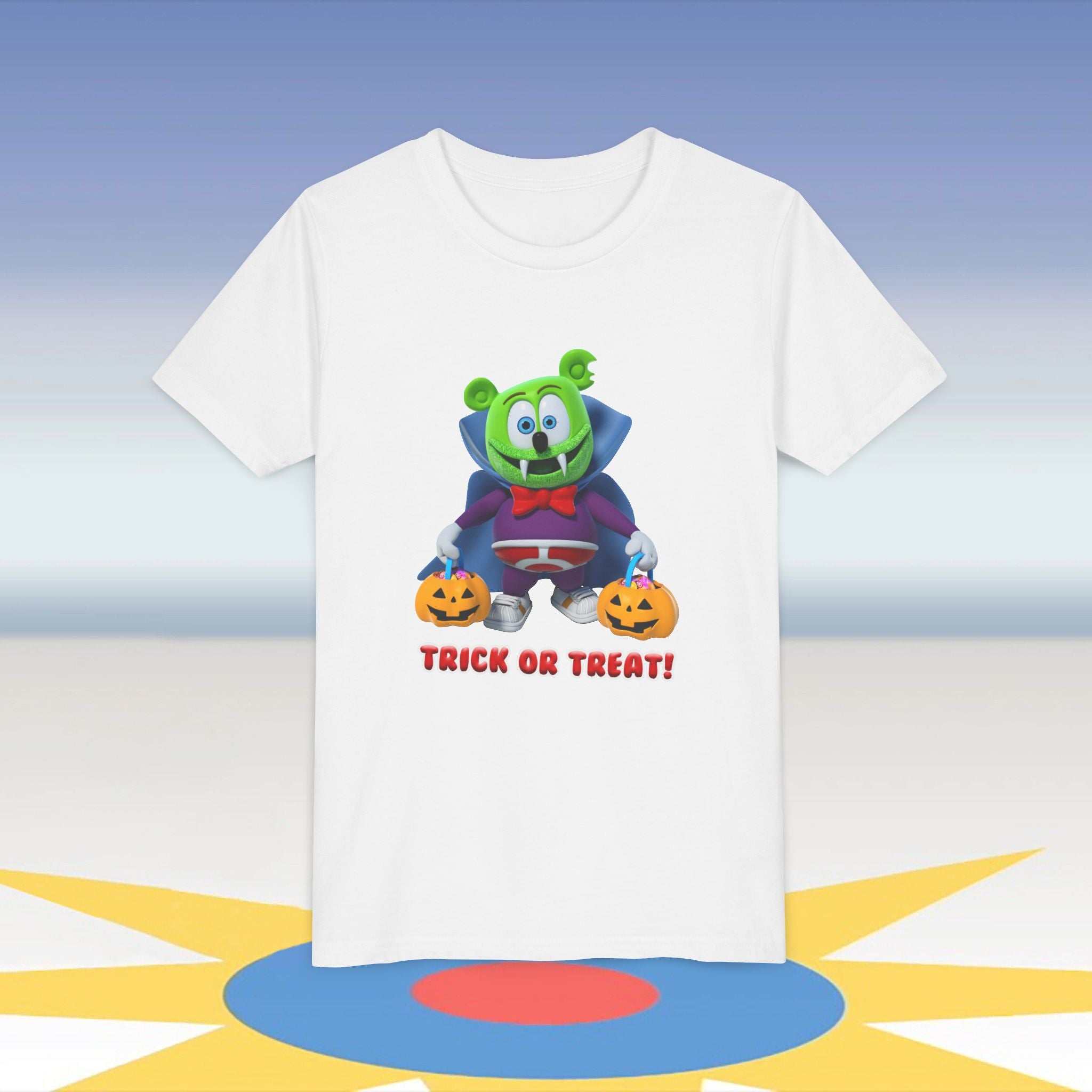 Gummibär Halloween Trick or Treat Youth Tee, Kids Halloween Shirt, Funny Kids Tee, Trick or Treat Apparel, Spooky Season Clothes