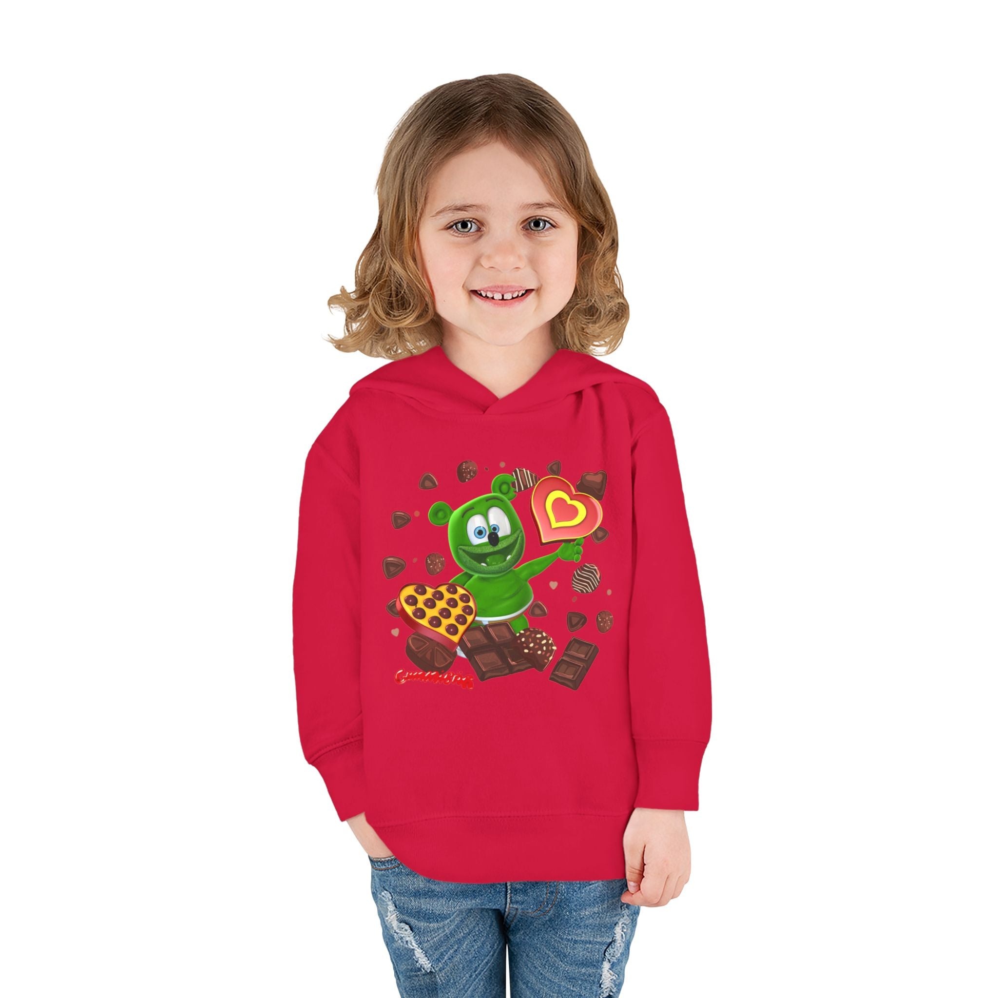 Toddler Fleece Hoodie, Gummy Bear Valentine's Day Celebration, Cute Kids Sweatshirt, Love Theme Pullover, Toddler Clothes, Children's
