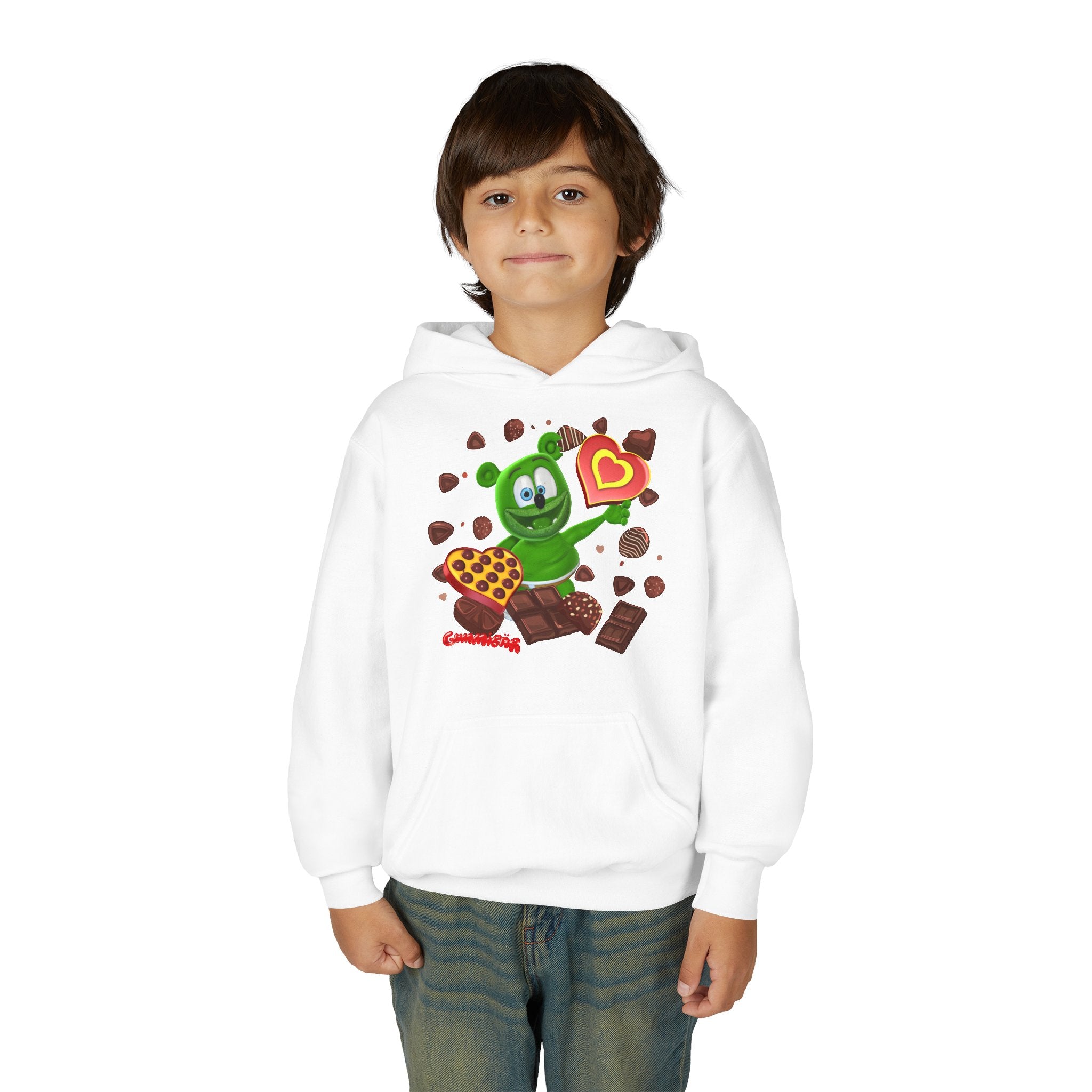 Valentine's Day Gummy Bear Hoodie, Youth Sweatshirt, Gift for Chocolate Lovers, Valentine's Day Sweatshirt, Gummy Bear Lover Gift, Kids