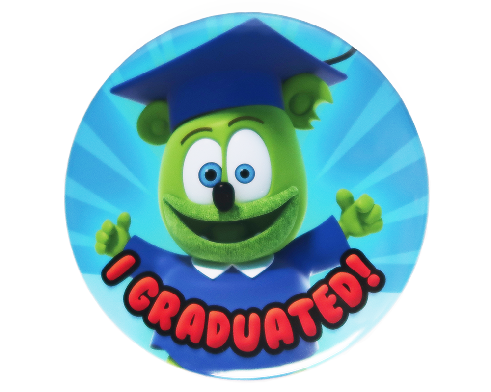Gummibär (The Gummy Bear) I Graduated! 3" Pinback Button