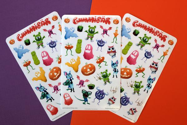 Gummibär (The Gummy Bear) Sticker Sheets ~ Halloween Stickers ~ 3 Sheets ~ Cute Kawaii Character ~