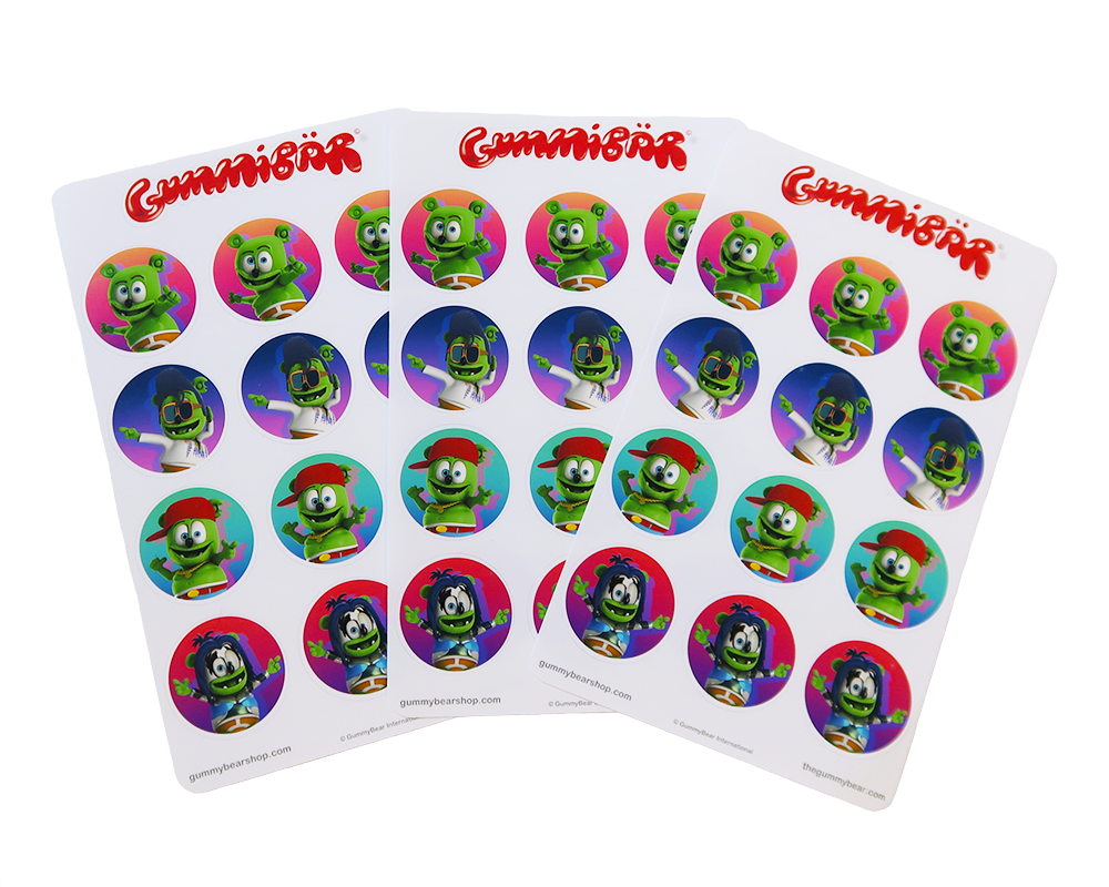 Gummibär (The Gummy Bear) I Am Bear Sticker Sheets ~ 3 Sheets ~ 36 Stickers