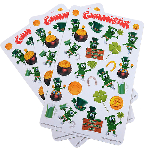 Gummibär (The Gummy Bear) St. Patrick's Day Planner Sticker Sheets ~ 3 Sheets ~ 78 Stickers